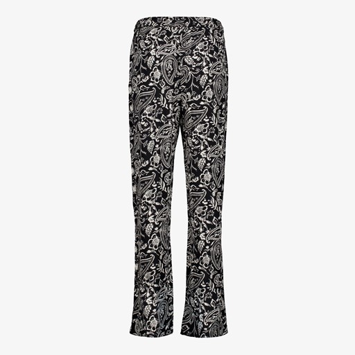Dames broek met paisley print zwart
