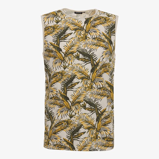 Heren singlet met palmbladeren groen