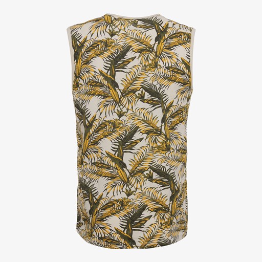 Heren singlet met palmbladeren groen
