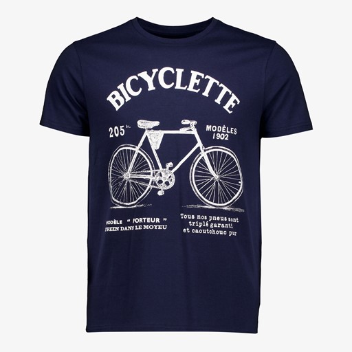 Heren T-shirt met tekstopdruk donkerblauw