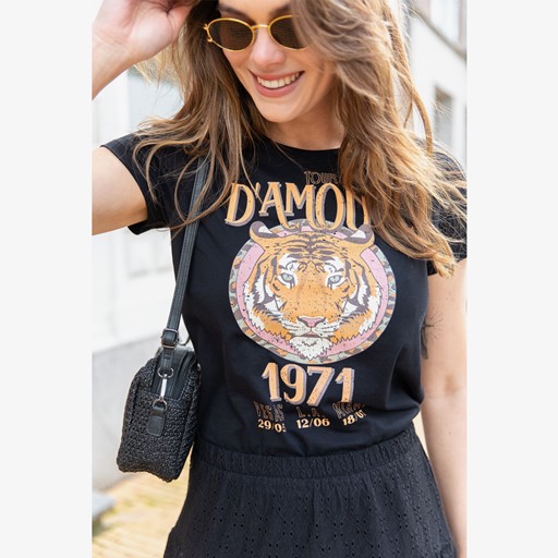 Dames T-shirt met tijgeropdruk