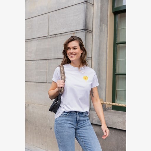 Dames T-shirt met backprint wit