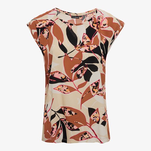 Dames T-shirt met print roze beige
