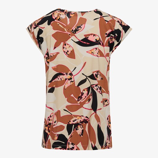 Dames T-shirt met print roze beige