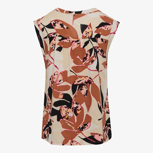 Dames top met print roze beige