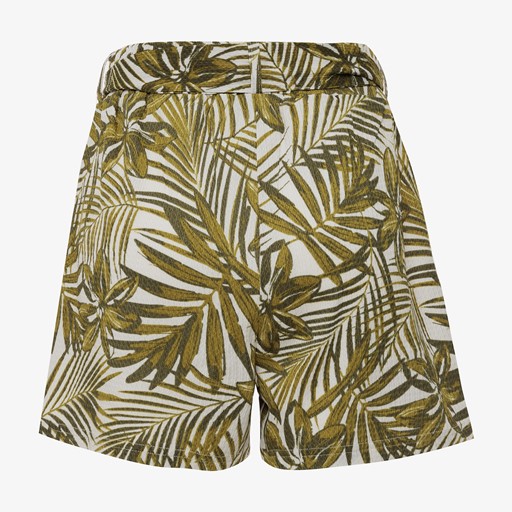 Dames short met botanische print groen