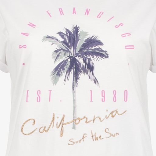 Dames T-shirt met palmboom wit