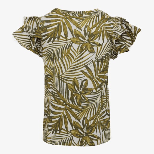 Dames T-shirt met botanische print groen