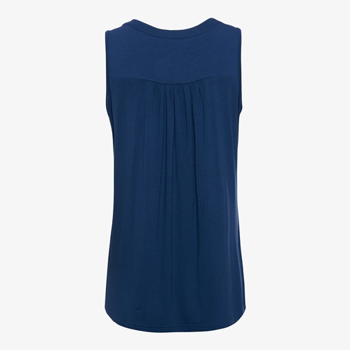 Dames blouse mouwloos blauw