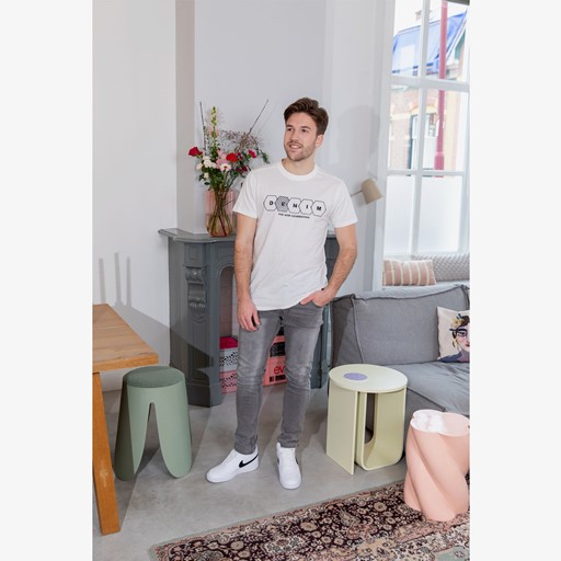 Heren T-shirt wit met tekst