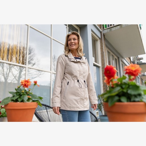 Dames parka jas beige