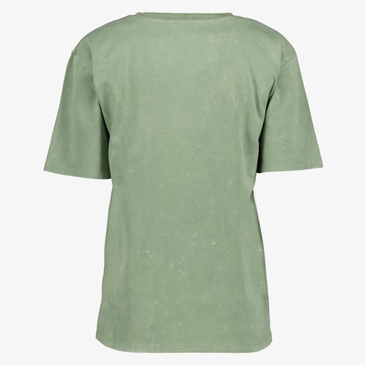 Dames acid wash T-shirt Brooklyn groen