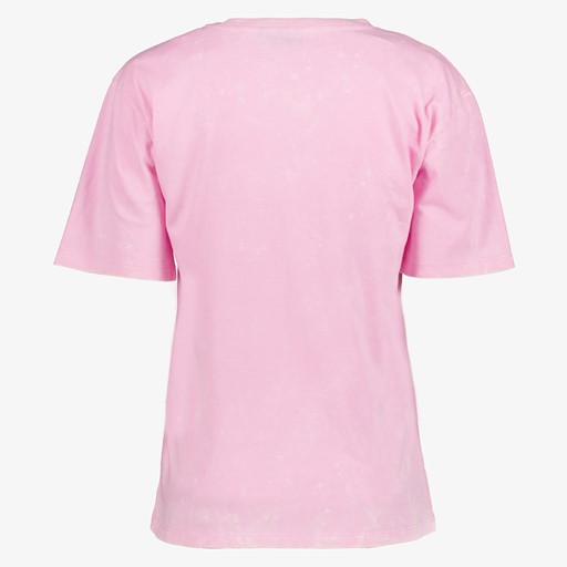 Dames acid wash T-shirt Miami roze