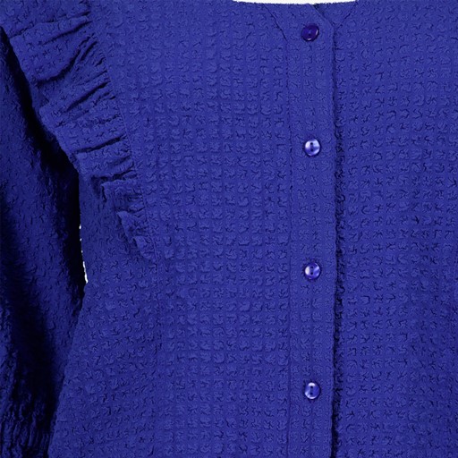 Dames blouse met ruches kobalt blauw