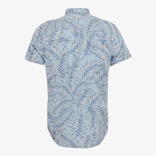 Heren overhemd korte mouw blauw