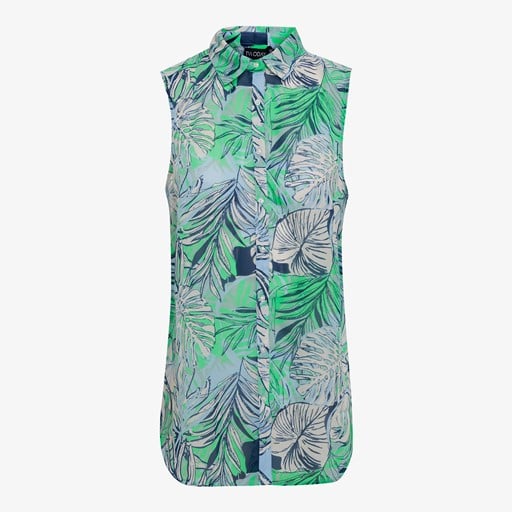 Dames blouse mouwloos met print