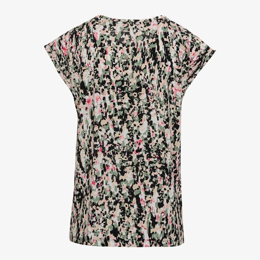 Dames T-shirt met print groen roze