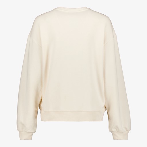 Dames sweater met smiley ecru groen