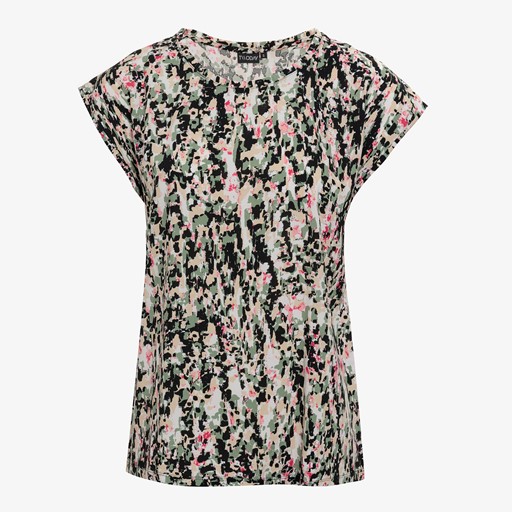 Dames T-shirt met print groen roze