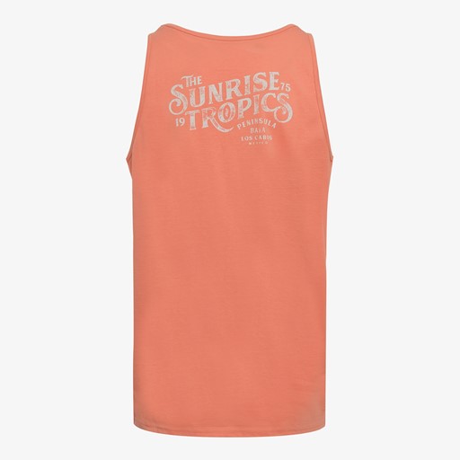 Heren singlet met backprint koraal