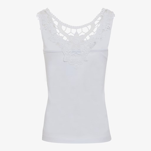 Dames singlet met kant wit