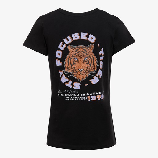 Dames T-shirt met backprint zwart