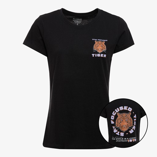 Dames T-shirt met backprint zwart