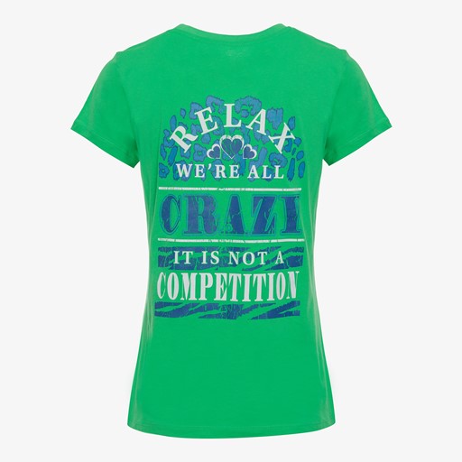 Dames T-shirt met backprint groen