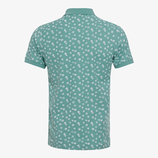 Heren polo met bloemenprint mintgroen