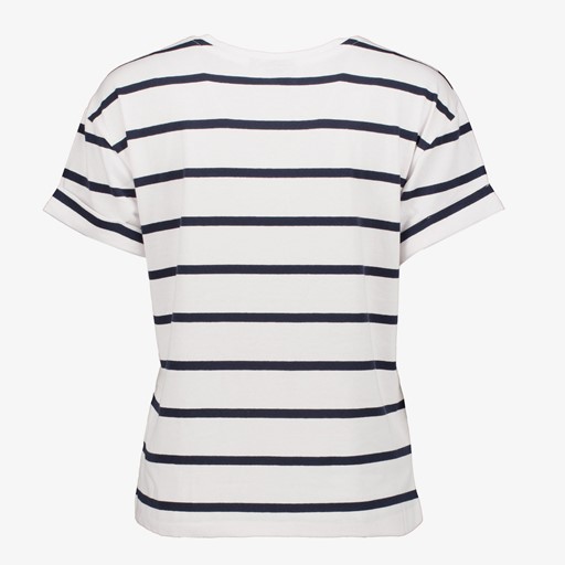 Gestreept dames T-shirt met tekstopdruk