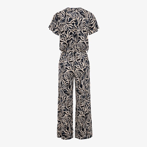 Dames jumpsuit met print blauw beige