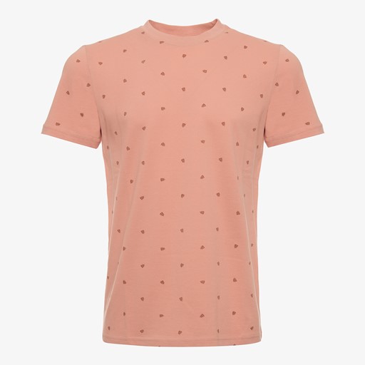 Heren T-shirt met print roze