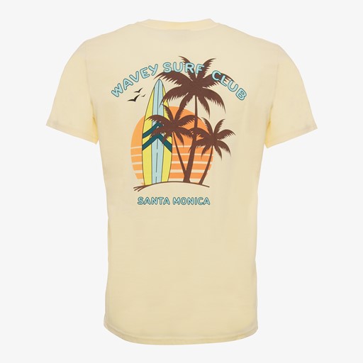 Heren T-shirt met backprint beige