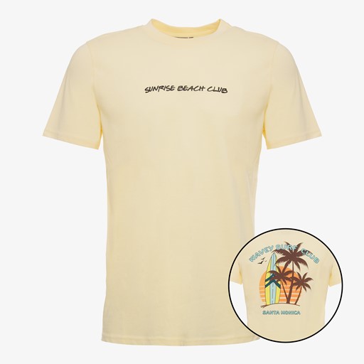 Heren T-shirt met backprint beige