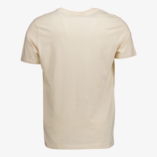 Heren T-shirt met tekstopdruk beige