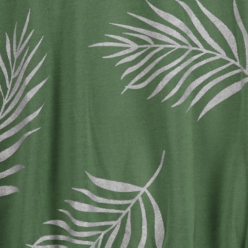 Dames T-shirt met bladerenprint groen