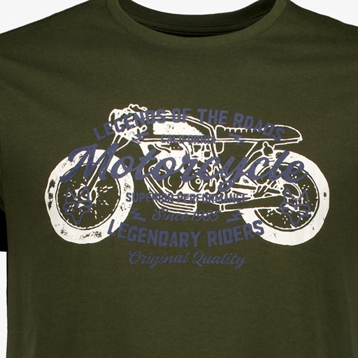 Heren T-shirt met print donkergroen