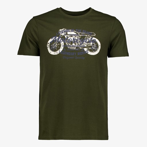 Heren T-shirt met print donkergroen