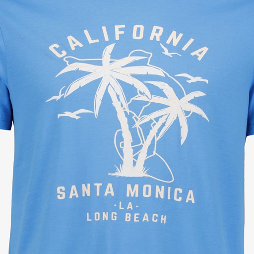 Heren T-shirt met print lichtblauw