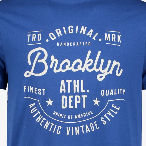 Heren T-shirt met print kobalt blauw
