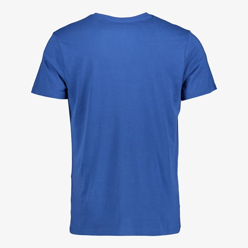 Heren T-shirt met print kobalt blauw