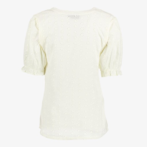 Dames broderie blouse korte mouwen wit