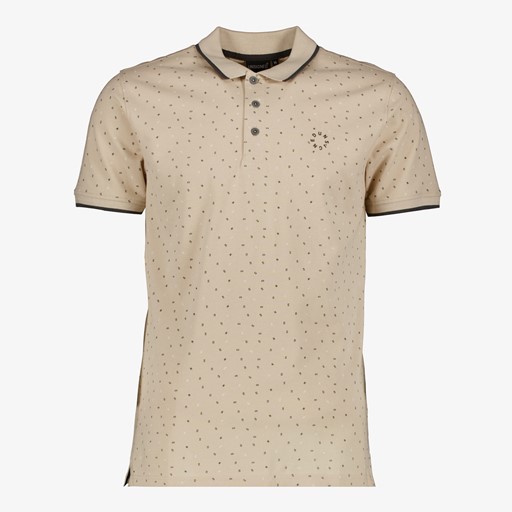 Heren polo met print beige