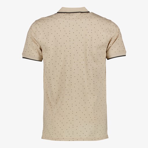 Heren polo met print beige