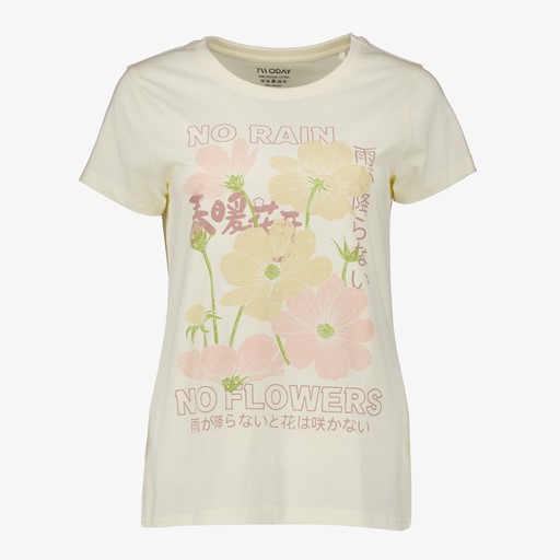 Dames T-shirt met print ecru
