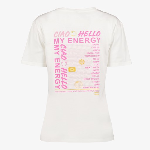 Dames T-shirt met backprint wit