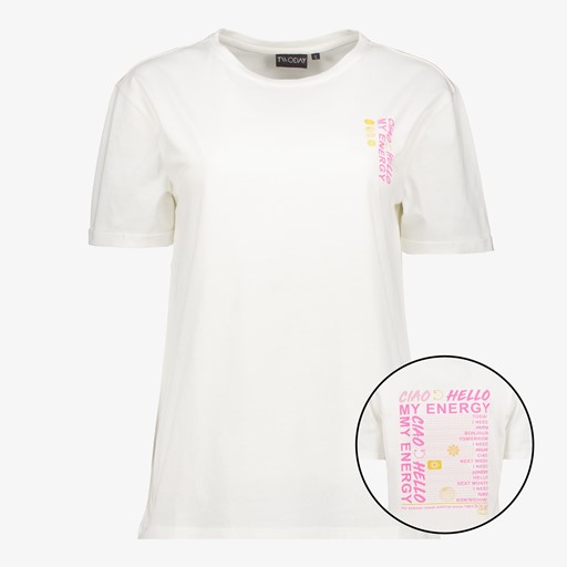 Dames T-shirt met backprint wit