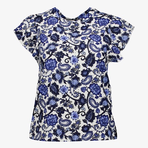 Dames top met paisley print blauw
