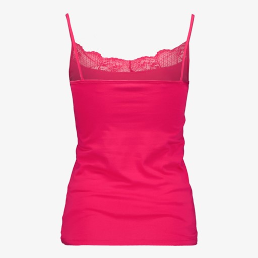 Dames singlet met kant roze