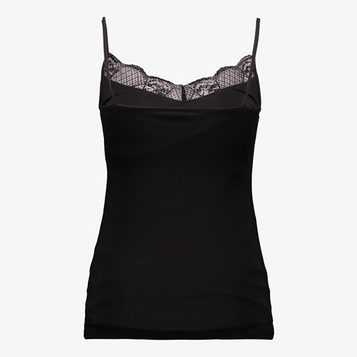 Dames singlet met kant zwart